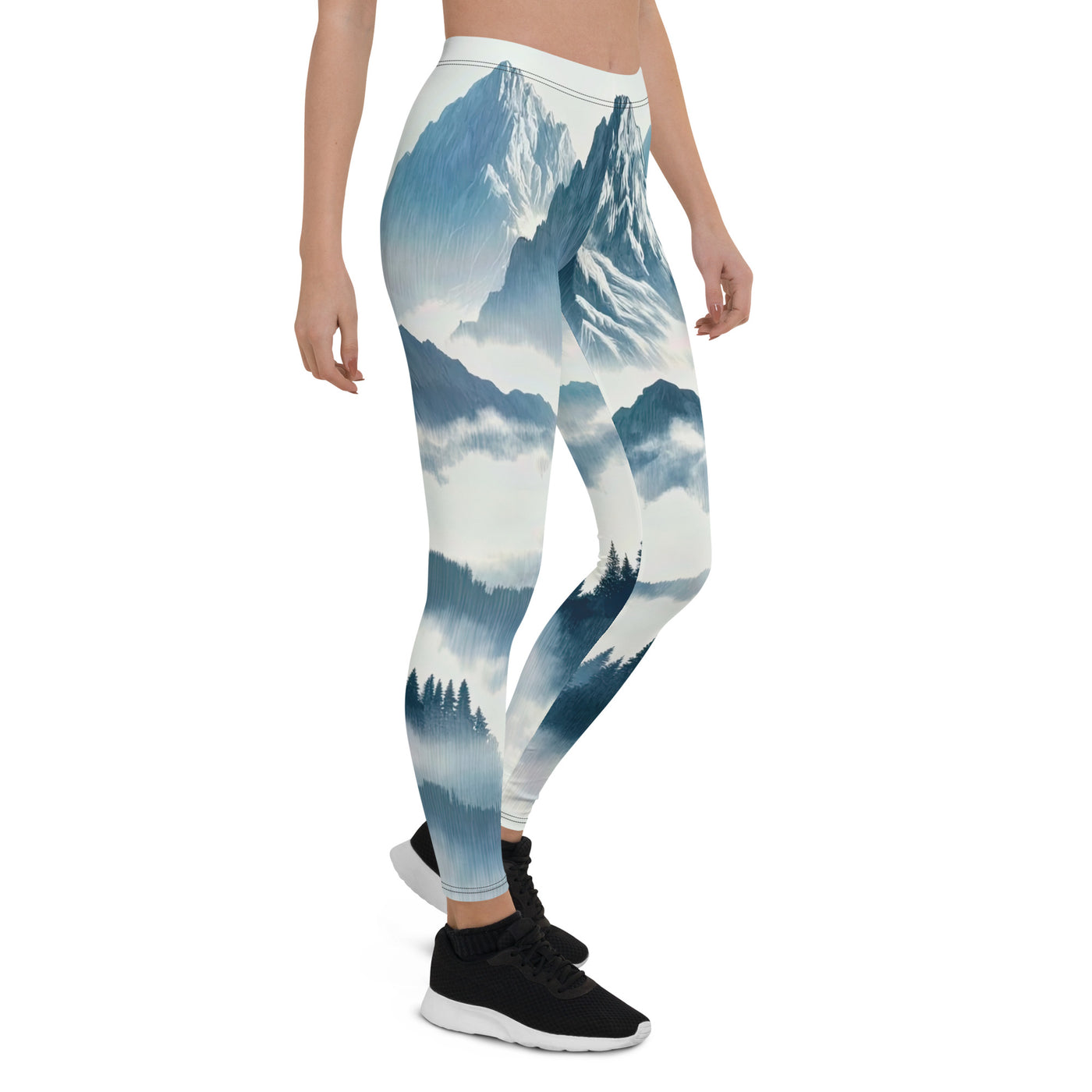 Nebeliger Alpenmorgen-Essenz, verdeckte Täler und Wälder - Leggings (All-Over Print) berge xxx yyy zzz