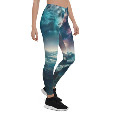 Alpennacht mit Milchstraße: Digitale Kunst mit Bergen und Sternenhimmel - Leggings (All-Over Print) wandern xxx yyy zzz