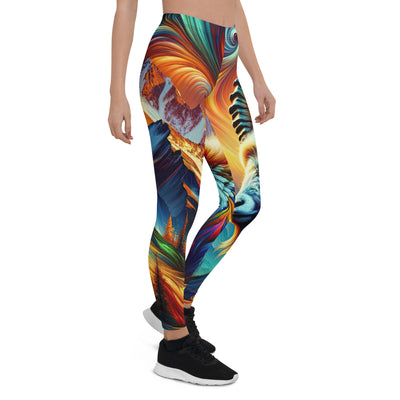 Digitale Kunst der Alpen, Landschaft mit wirbelnden, abstrakten Formen - Leggings (All-Over Print) berge xxx yyy zzz