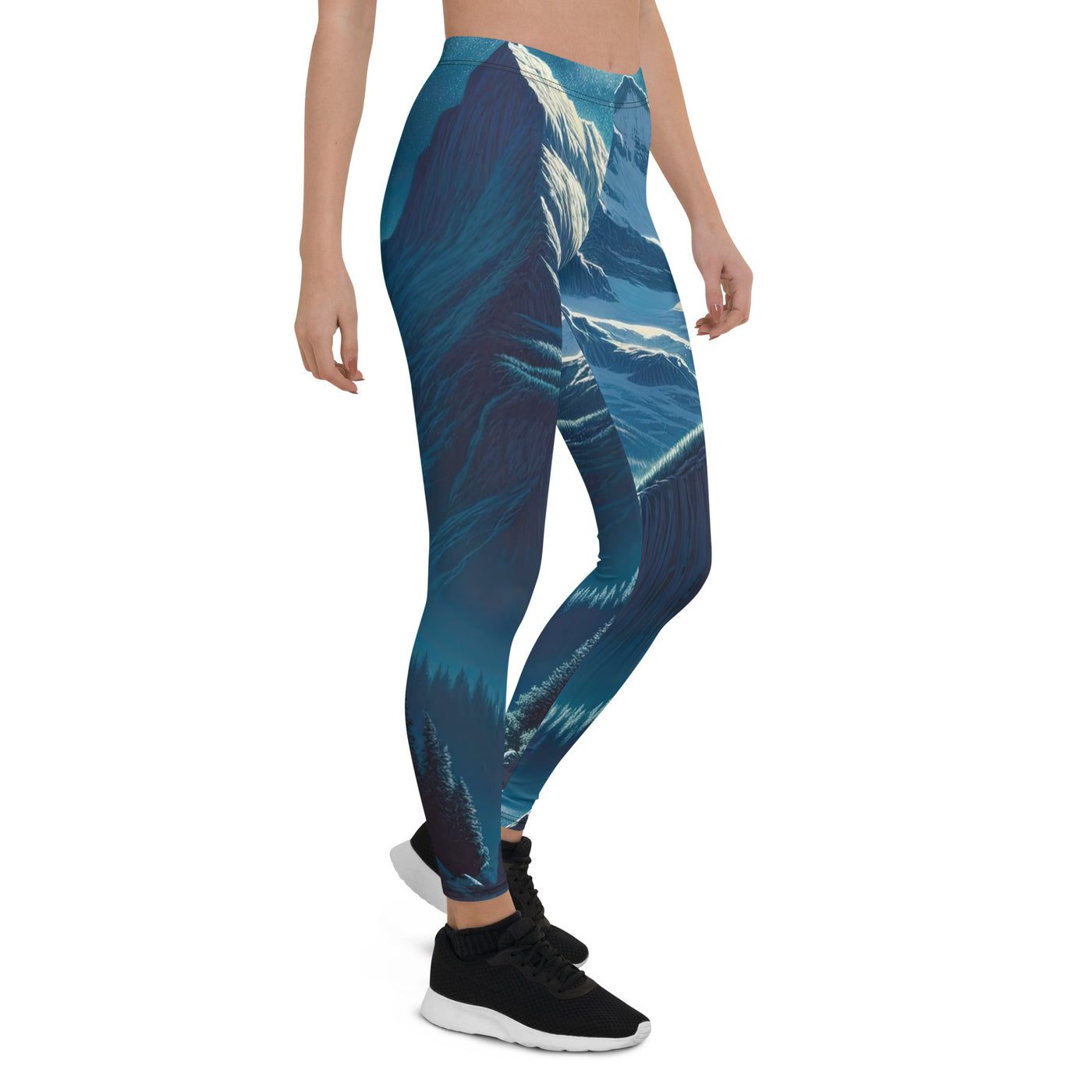 Legendäre Alpennacht, Mondlicht-Berge unter Sternenhimmel - Leggings (All-Over Print) berge xxx yyy zzz