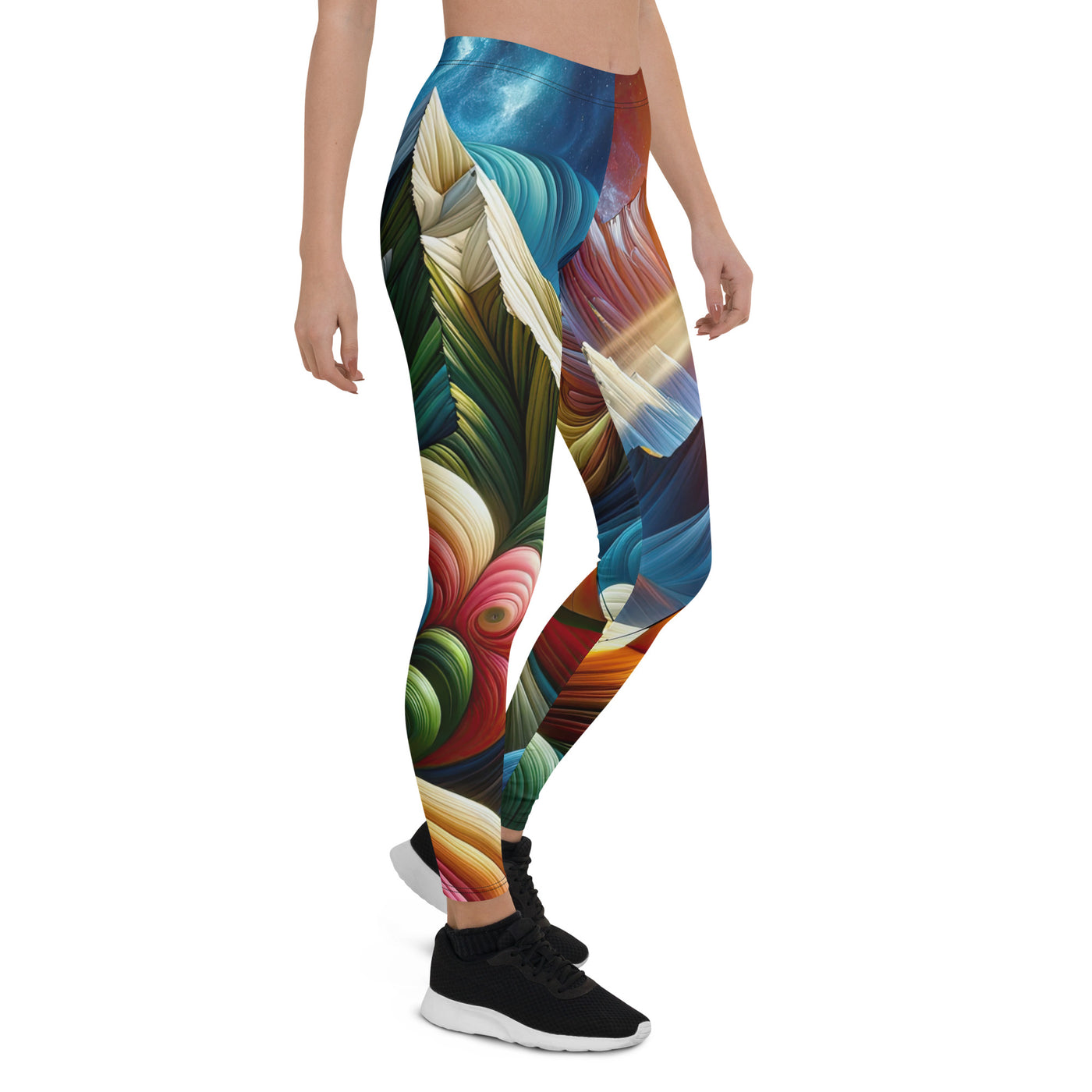 Abstrakte Bergwelt in lebendigen Farben mit Zelt - Leggings (All-Over Print) camping xxx yyy zzz