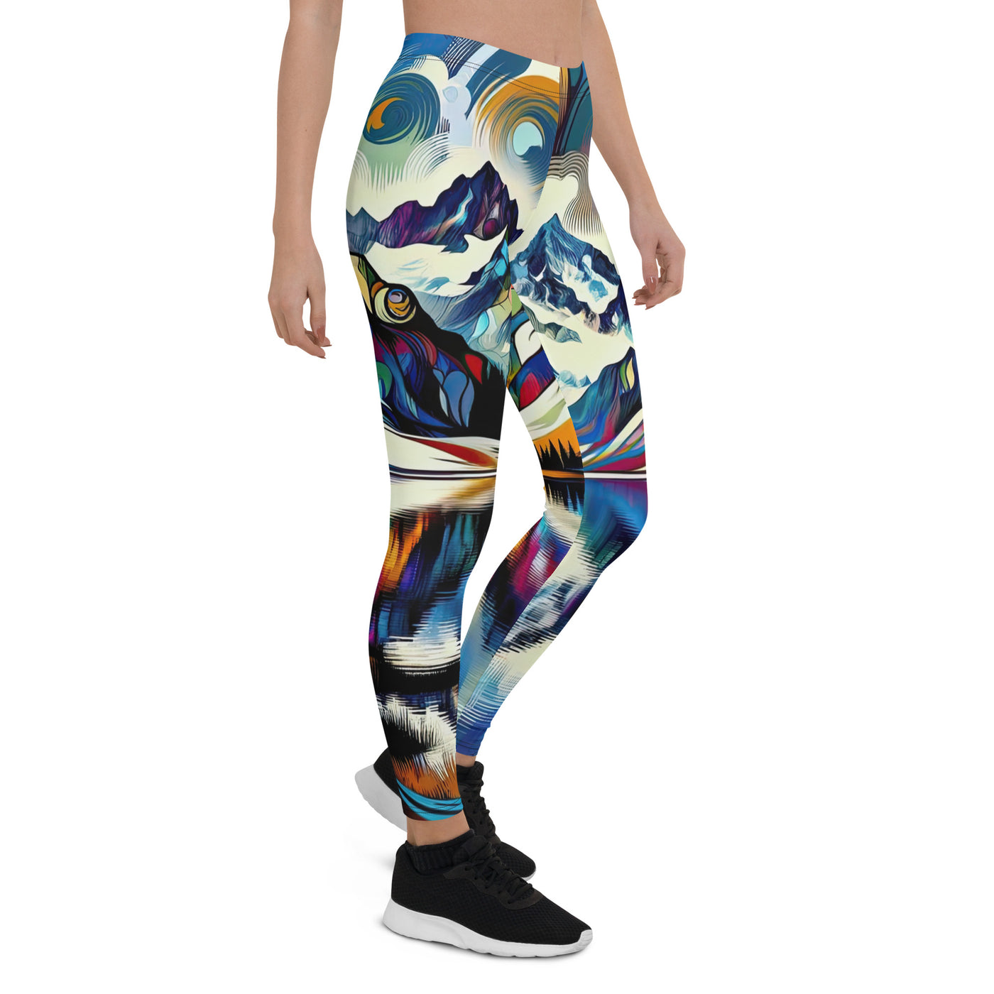 Alpensee im Zentrum eines abstrakt-expressionistischen Alpen-Kunstwerks - Leggings (All-Over Print) berge xxx yyy zzz