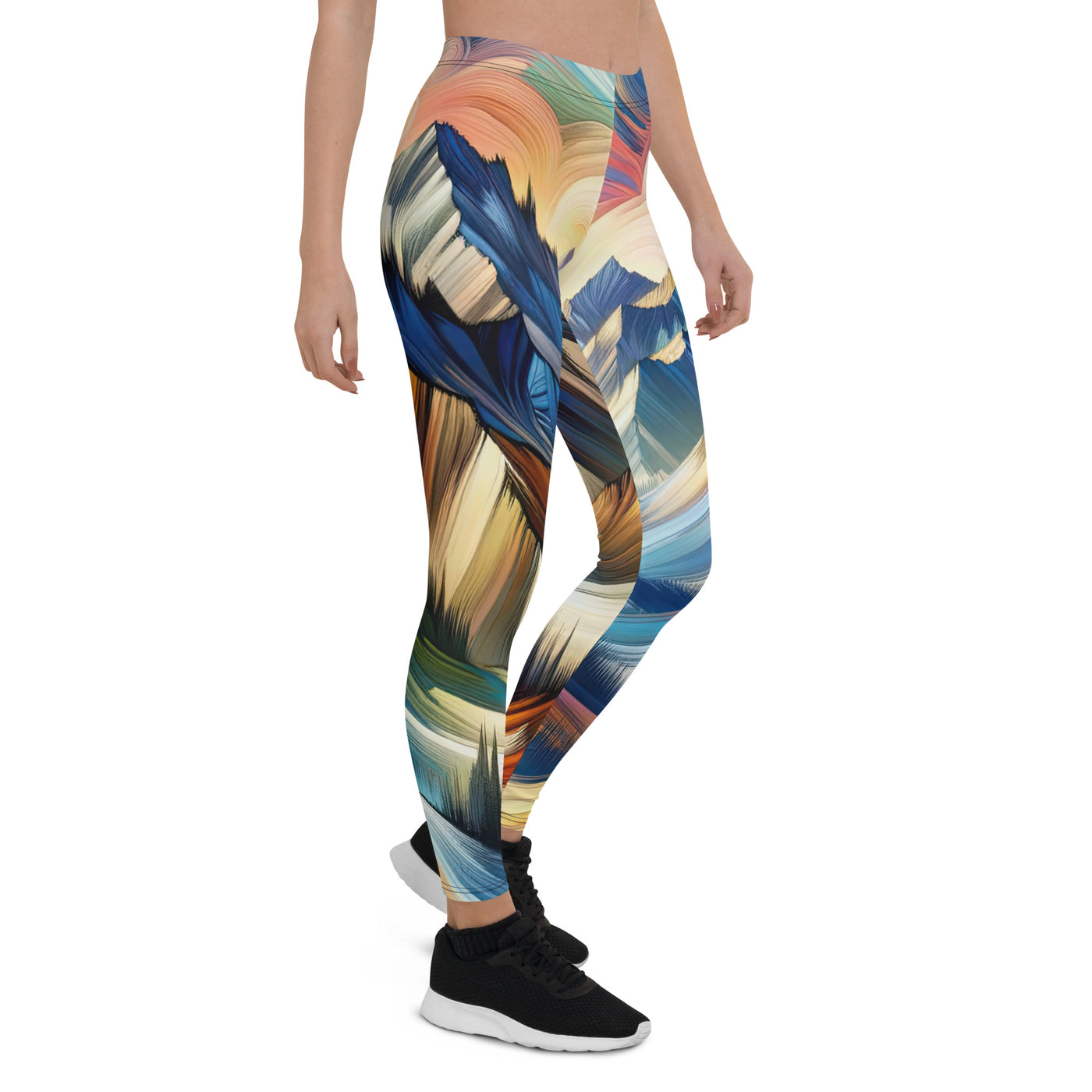 Alpen in abstrakter Expressionismus-Manier, wilde Pinselstriche - Leggings (All-Over Print) berge xxx yyy zzz