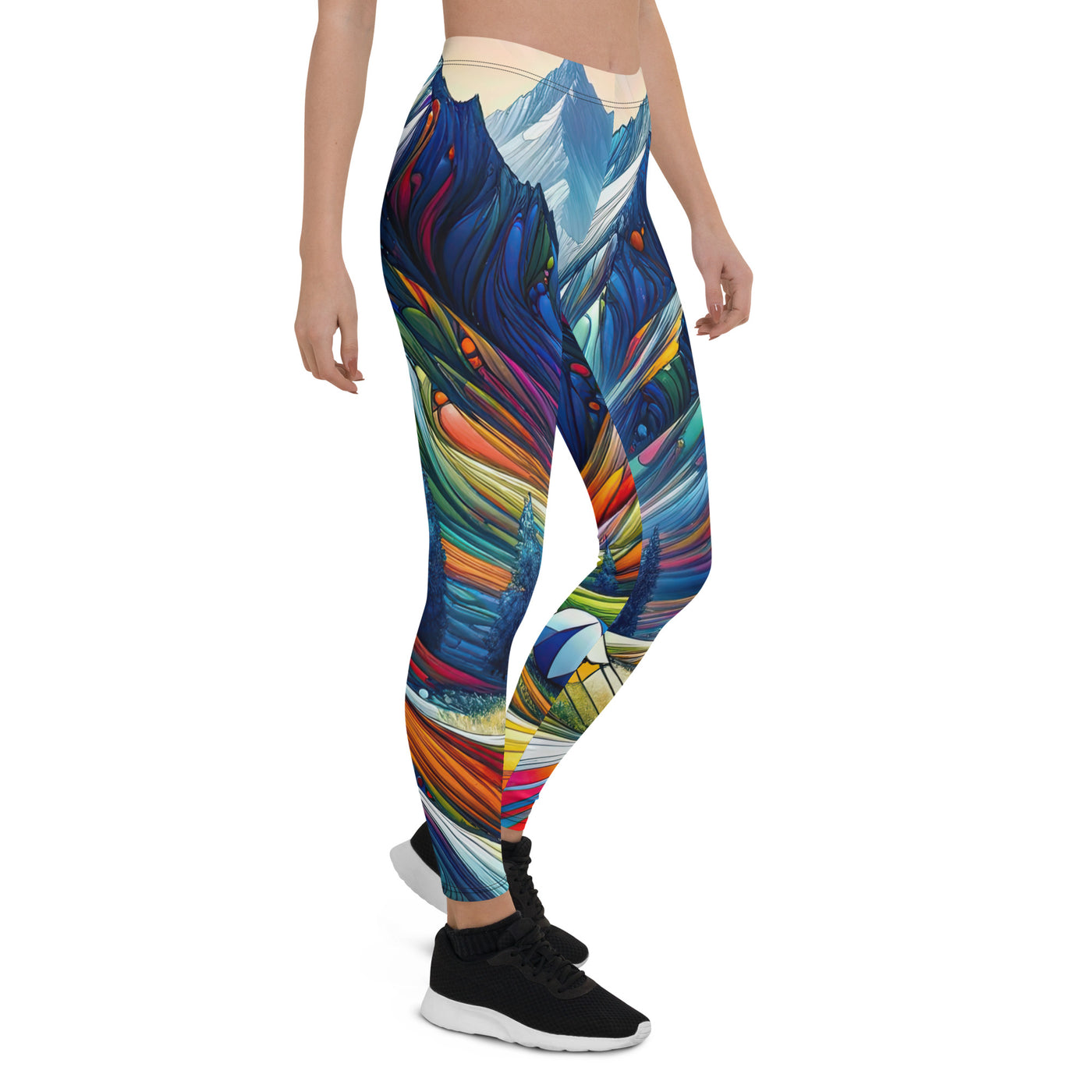 Surreale Alpen in abstrakten Farben, dynamische Formen der Landschaft - Leggings (All-Over Print) camping xxx yyy zzz