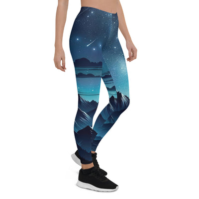 Alpen unter Sternenhimmel mit glitzernden Sternen und Meteoren - Leggings (All-Over Print) berge xxx yyy zzz