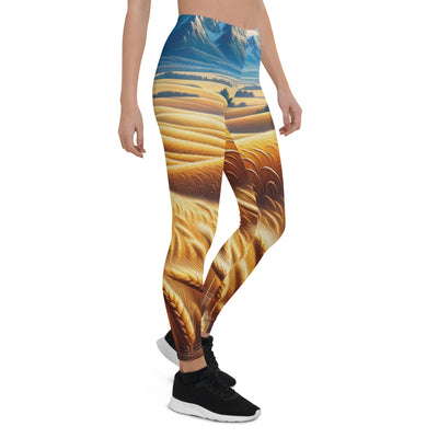 Ölgemälde eines weiten bayerischen Weizenfeldes, golden im Wind (TR) - Leggings (All-Over Print) xxx yyy zzz