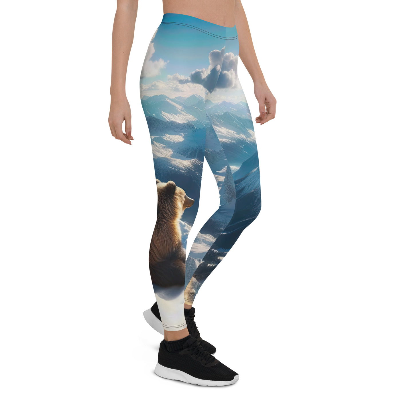 Foto der Alpen im Winter mit Bären auf dem Gipfel, glitzernder Neuschnee unter der Sonne - Leggings (All-Over Print) camping xxx yyy zzz