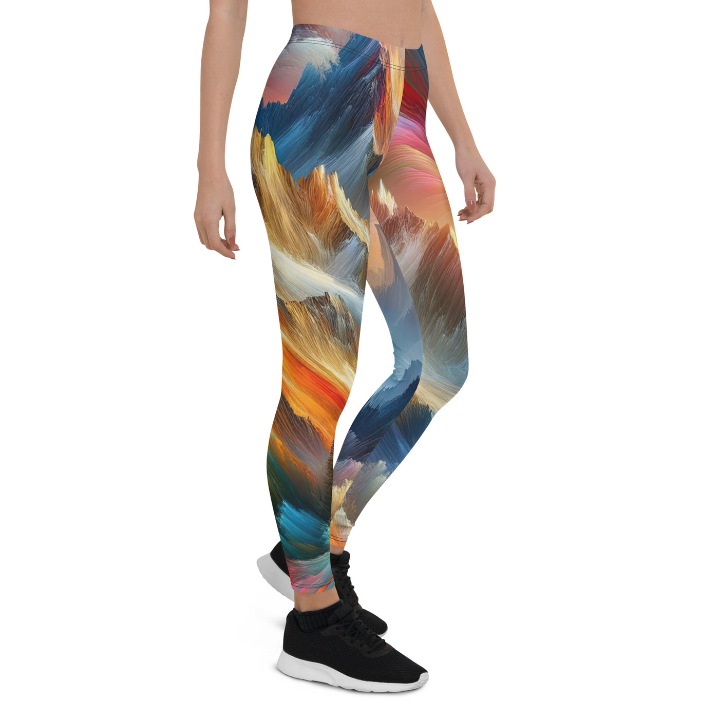 Lebendige abstrakte Alpendarstellung in populärem Kunststil - Leggings (All-Over Print) berge xxx yyy zzz