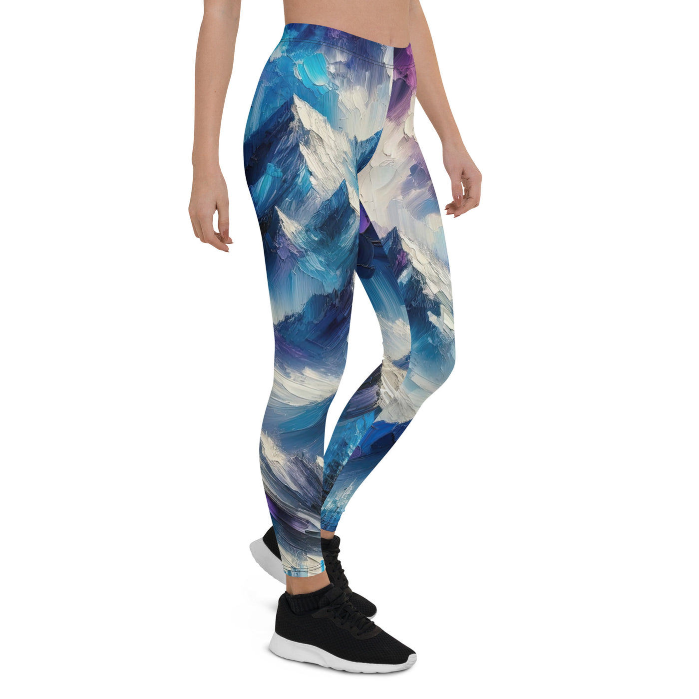 Alpenabstraktion mit dramatischem Himmel in Öl - Leggings (All-Over Print) berge xxx yyy zzz