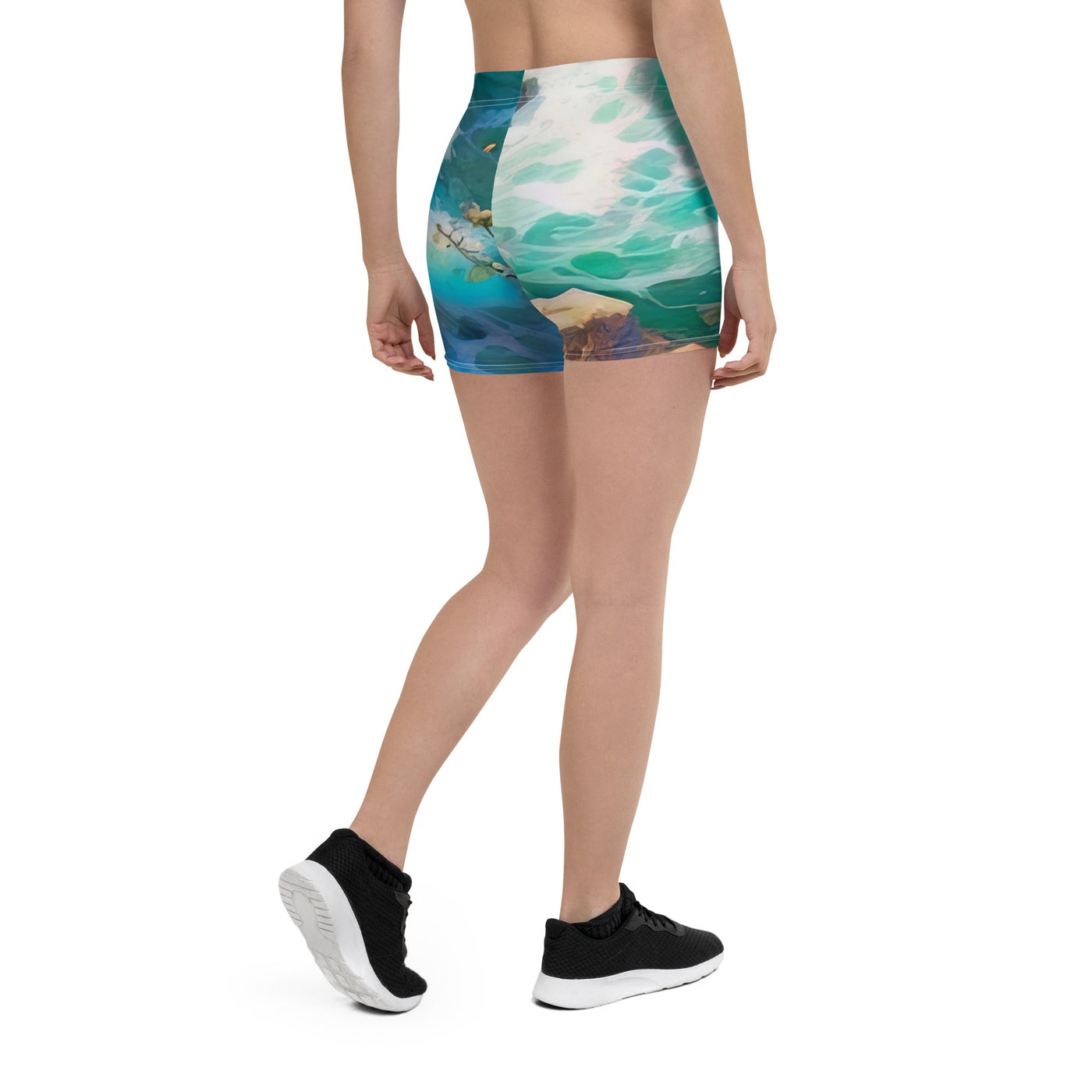 Berge, Blumen, Fluss und Steine - Malerei - Shorts (All-Over Print) camping xxx