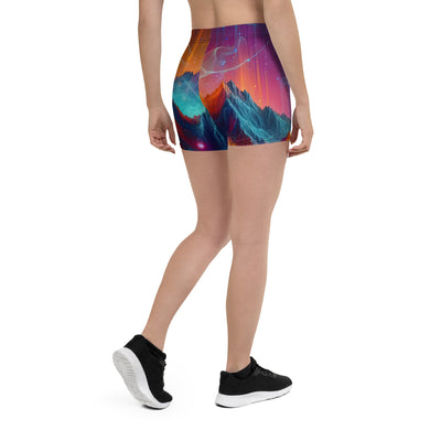 Alpen und Wolf: Lebendige Farben und schimmernde Lichtpartikel (AN) - Shorts (All-Over Print) xxx yyy zzz