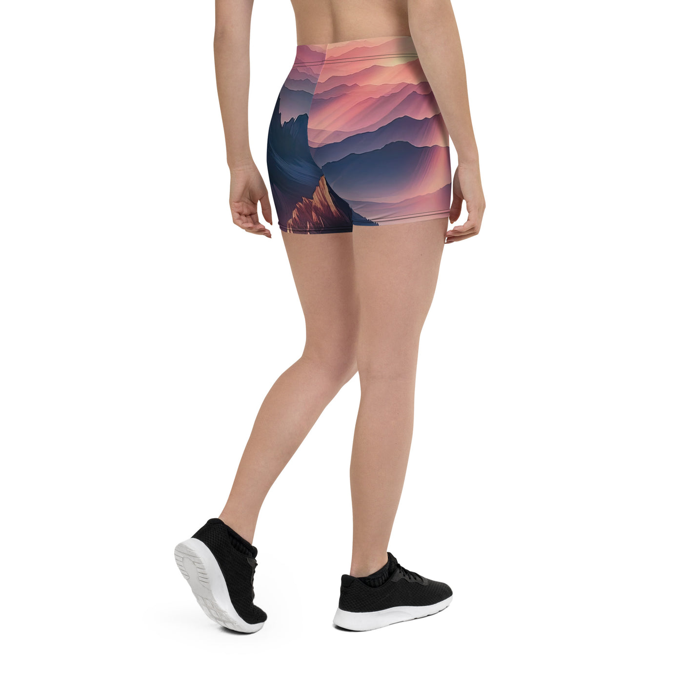 Schöne Berge bei Sonnenaufgang: Malerei in Pastelltönen - Shorts (All-Over Print) berge xxx yyy zzz