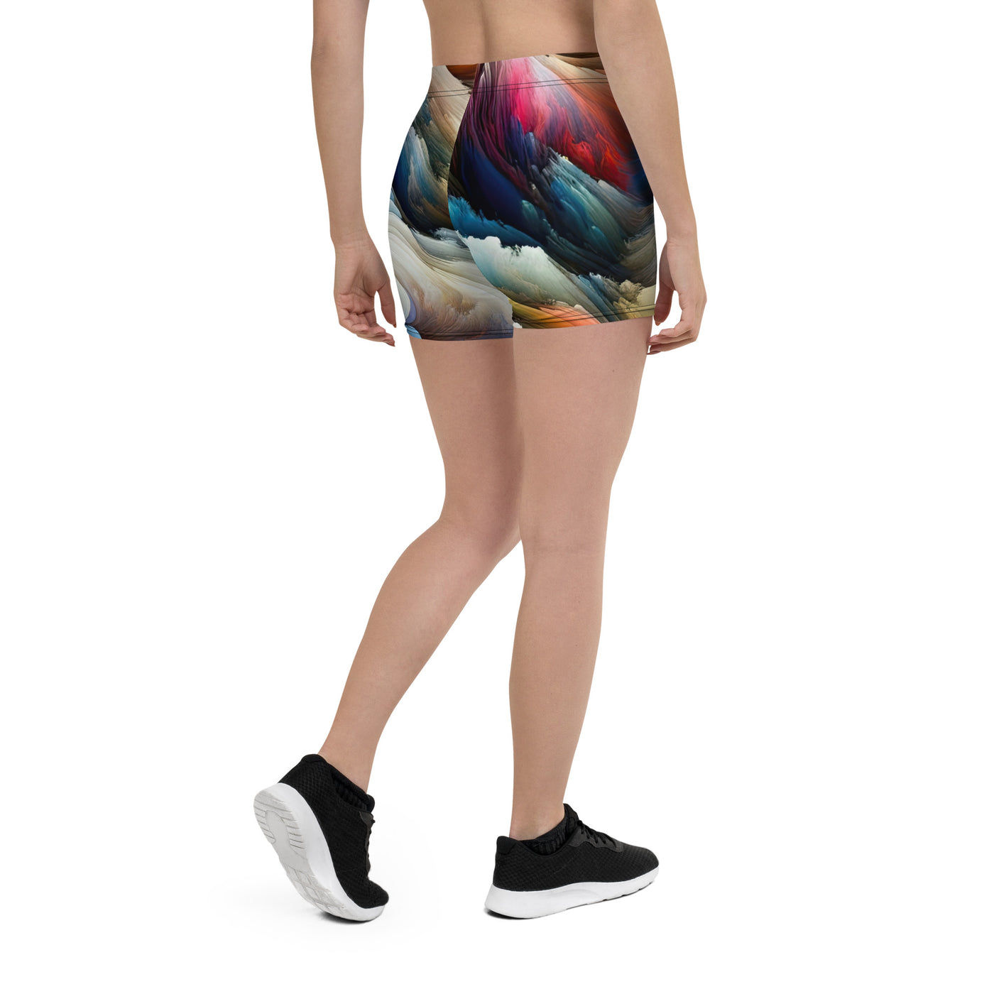 Abstrakte Kunst der Alpen mit einem Wolf. Chaotischer Tanz aus Farben und Formen. Surreale Landschaft (AN) - Shorts (All-Over Print) xxx yyy zzz