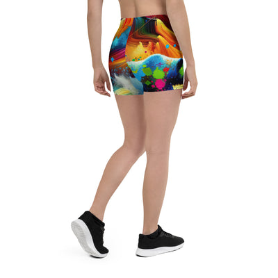 Neonfarbener Alpen Bär in abstrakten geometrischen Formen - Shorts (All-Over Print) camping xxx yyy zzz