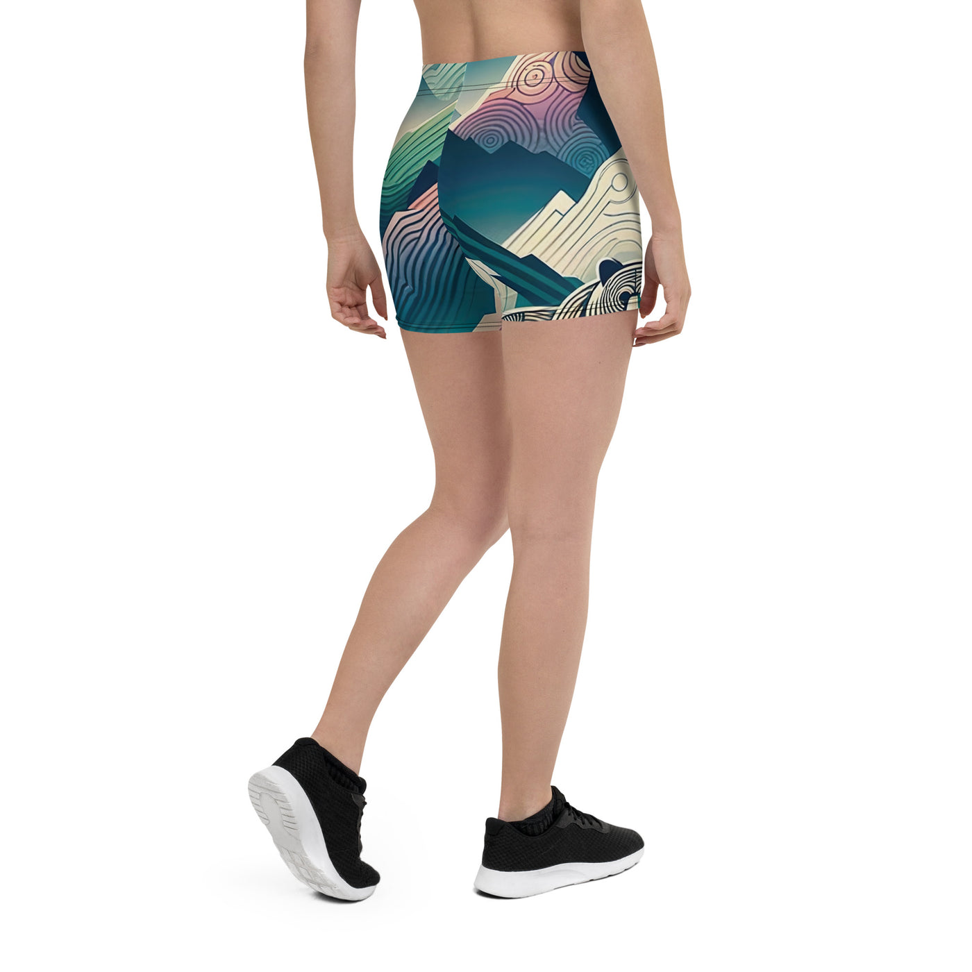 Bär im Panoramablick der Alpen, moderne Kunst-Gebirgsschichten - Shorts (All-Over Print) camping xxx yyy zzz