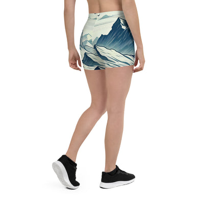 Ausgedehnte Bergkette mit dominierendem Gipfel und wehender Schweizer Flagge - Shorts (All-Over Print) berge xxx yyy zzz