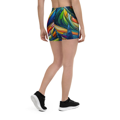 Surreale Alpen in abstrakten Farben, dynamische Formen der Landschaft - Shorts (All-Over Print) camping xxx yyy zzz