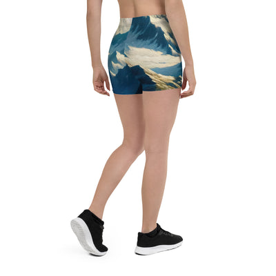 Ölgemälde eines Adlers vor schneebedeckten Bergsilhouetten - Shorts (All-Over Print) berge xxx yyy zzz