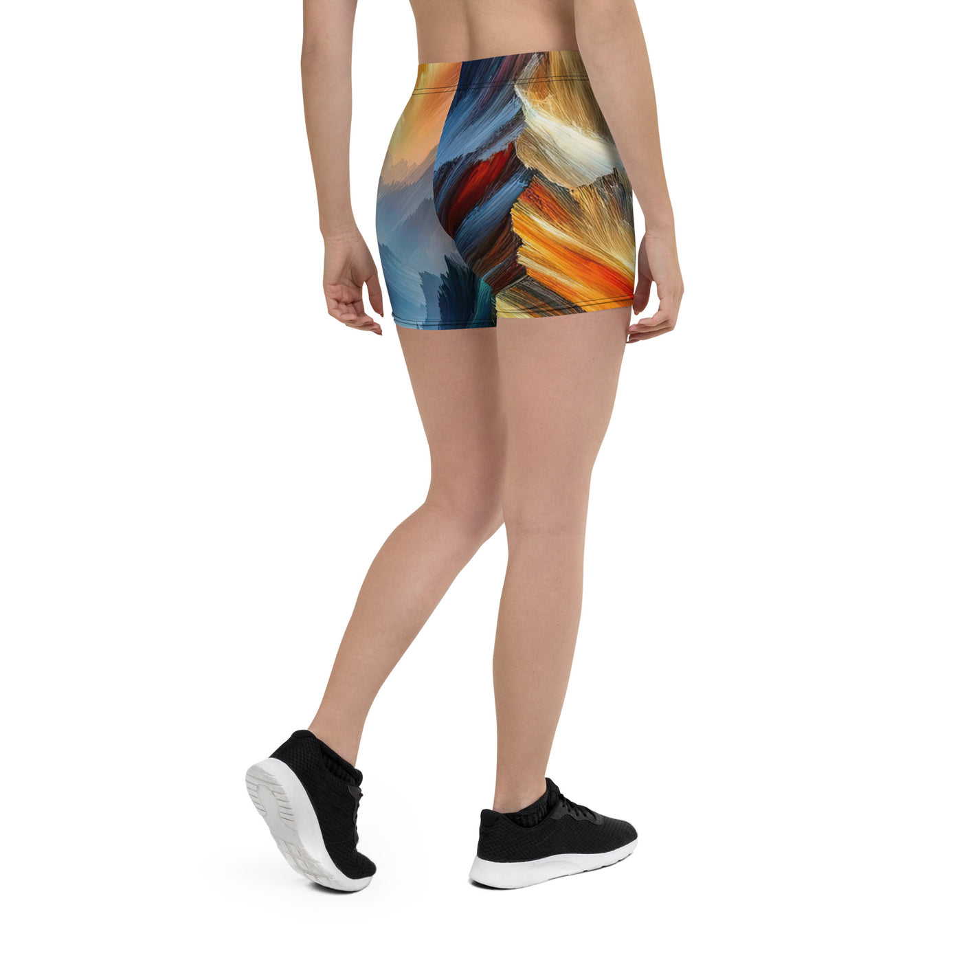 Lebendige abstrakte Alpendarstellung in populärem Kunststil - Shorts (All-Over Print) berge xxx yyy zzz