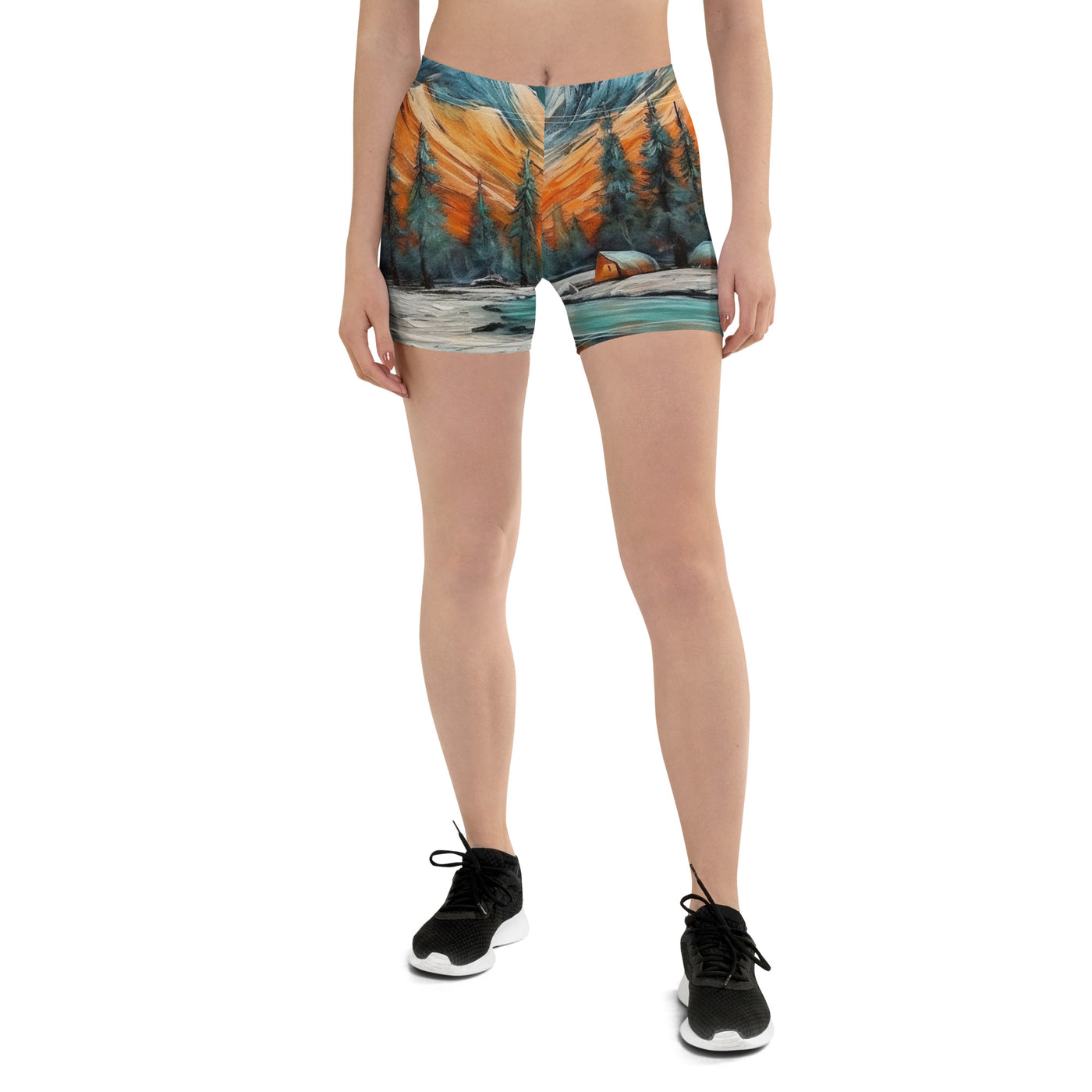 Berglandschaft und Zelte - Nachtstimmung - Landschaftsmalerei - Shorts (All-Over Print) camping xxx 3XL