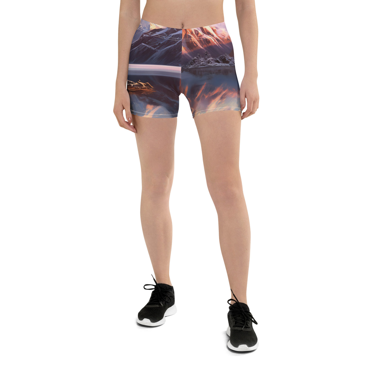 Berg und Bergsee - Landschaftsmalerei - Shorts (All-Over Print) berge xxx 3XL