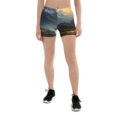 Berge, Sonne, steiniger Bach und Wolken - Epische Stimmung - Shorts (All-Over Print) berge xxx 3XL