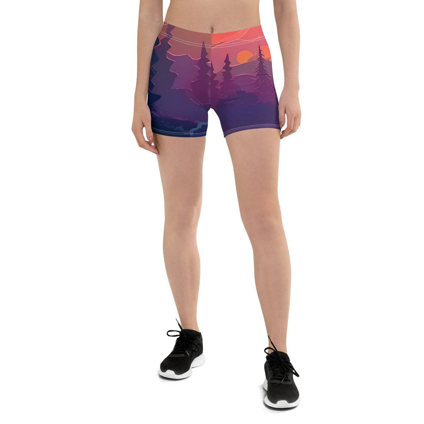 Berge, Fluss, Sonnenuntergang - Malerei - Shorts (All-Over Print) berge xxx 3XL