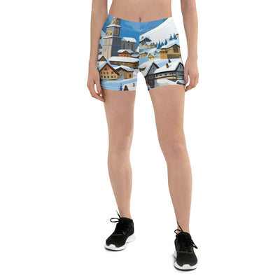 Kitzbühl - Berge und Schnee - Landschaftsmalerei - Shorts (All-Over Print) ski xxx 3XL