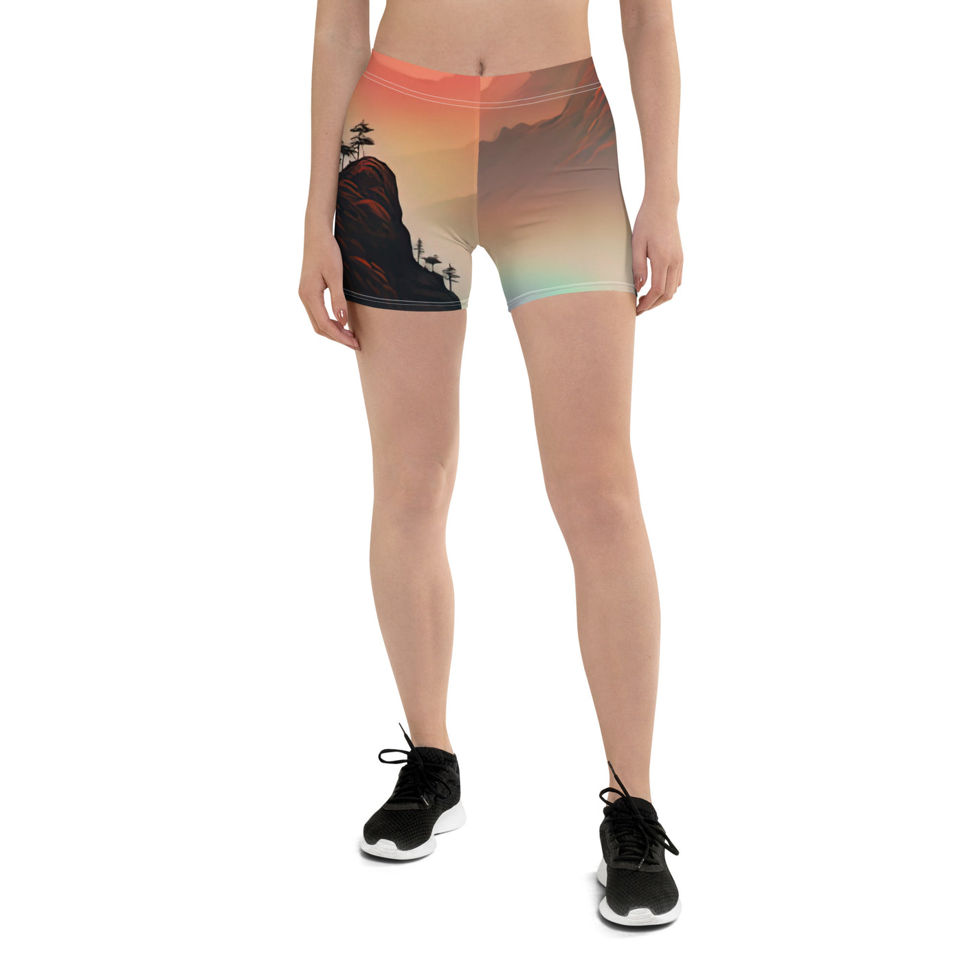 Gebirge, rote Farben und Nebel - Episches Kunstwerk - Shorts (All-Over Print) berge xxx 3XL