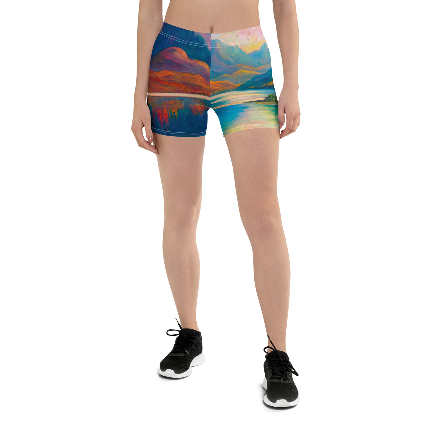 Berglandschaft und Bergsee - Farbige Ölmalerei - Shorts (All-Over Print) berge xxx 3XL