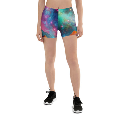 Alpen und Wolf: Lebendige Farben und schimmernde Lichtpartikel (AN) - Shorts (All-Over Print) xxx yyy zzz 3XL