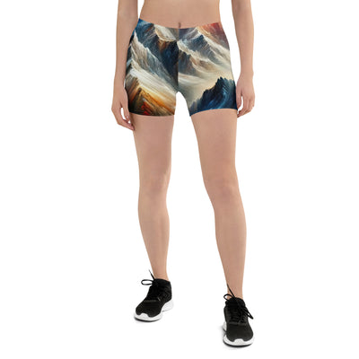 Expressionistische Alpen, Berge: Gemälde mit Farbexplosion - Shorts (All-Over Print) berge xxx yyy zzz 3XL