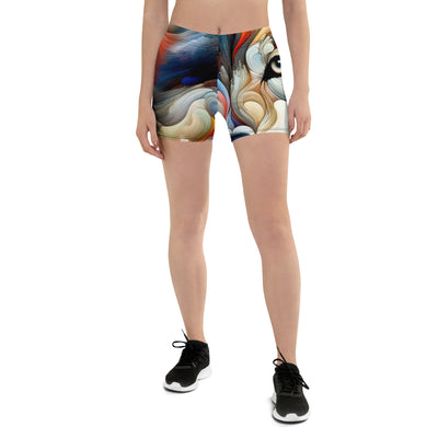 Abstrakte Kunst der Alpen mit einem Wolf. Chaotischer Tanz aus Farben und Formen. Surreale Landschaft (AN) - Shorts (All-Over Print) xxx yyy zzz 3XL