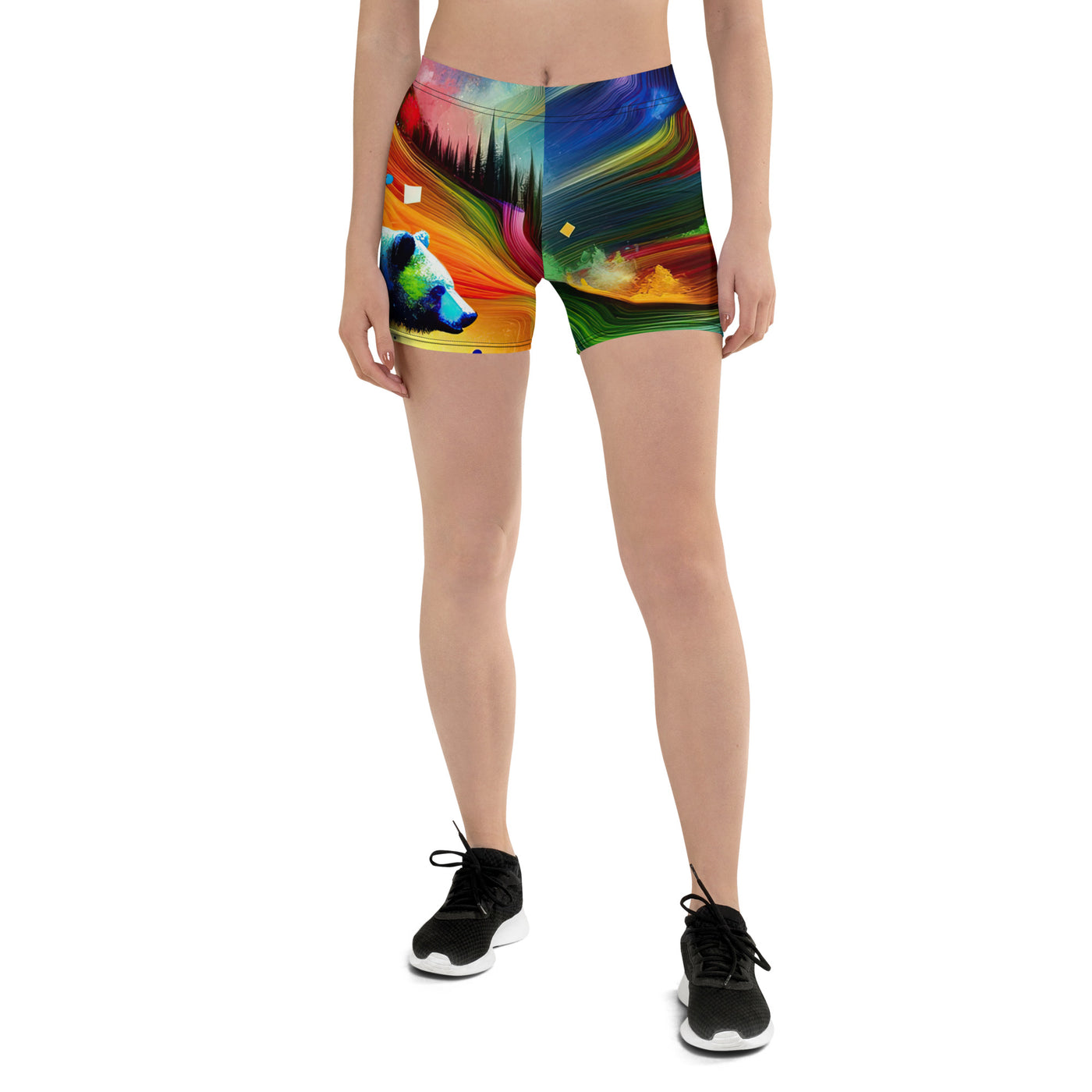 Neonfarbener Alpen Bär in abstrakten geometrischen Formen - Shorts (All-Over Print) camping xxx yyy zzz 3XL