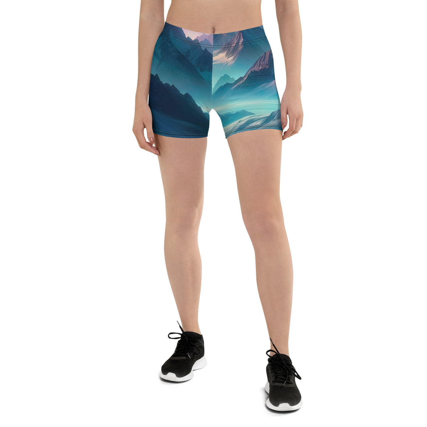 Stille Alpennacht: Digitale Kunst mit Gipfeln und Sternenteppich - Shorts (All-Over Print) wandern xxx yyy zzz 3XL