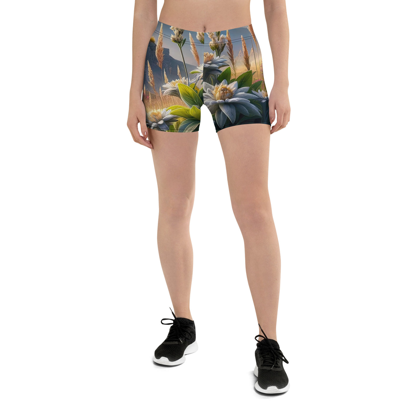 Alpine Flora: Digitales Kunstwerk mit lebendigen Blumen - Shorts (All-Over Print) berge xxx yyy zzz 3XL