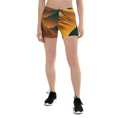 Fuchs in Alpen-Sonnenuntergang, goldene Berge und tiefe Täler - Shorts (All-Over Print) camping xxx yyy zzz 3XL