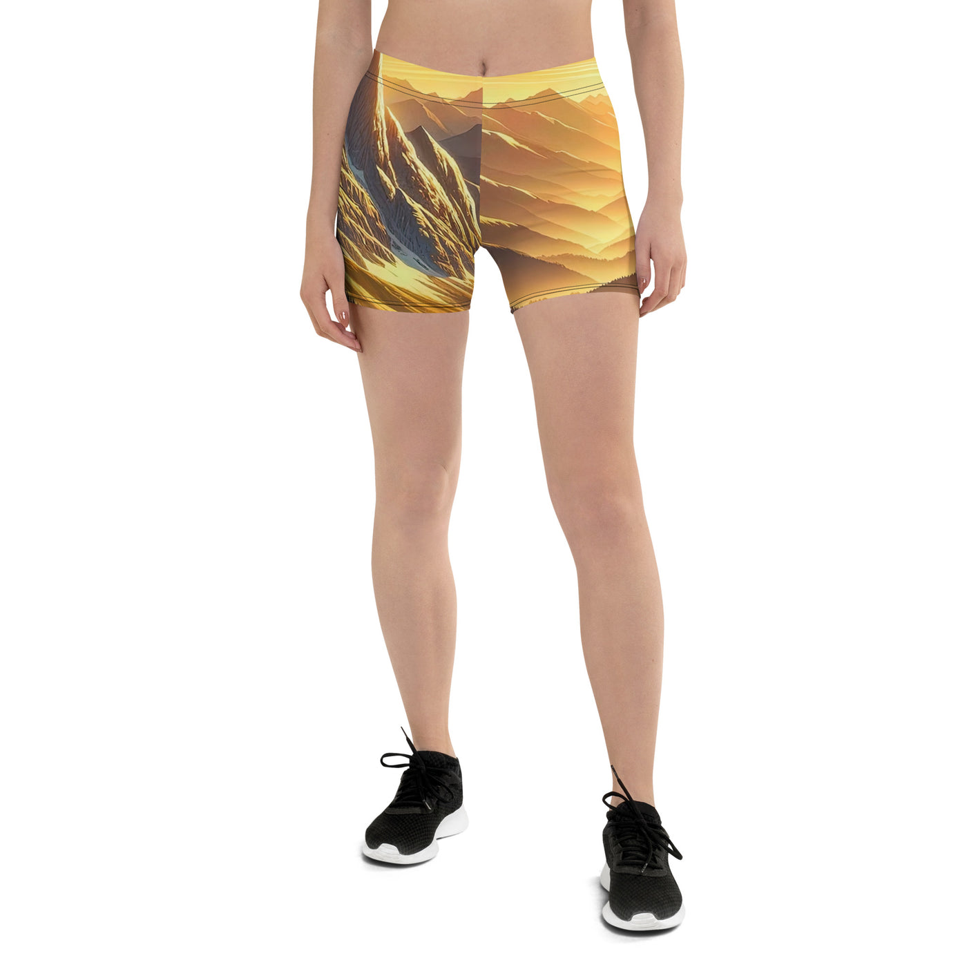 Ruhiger Alpenabend mit österreichischer Flagge und goldenem Sonnenuntergang - Shorts (All-Over Print) berge xxx yyy zzz 3XL