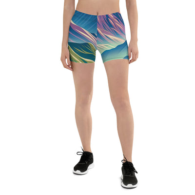 Harmonische Berglandschaft mit Schweizer Flagge auf Gipfel - Shorts (All-Over Print) berge xxx yyy zzz 3XL