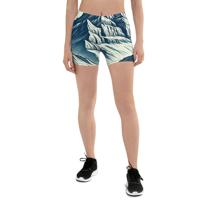 Ausgedehnte Bergkette mit dominierendem Gipfel und wehender Schweizer Flagge - Shorts (All-Over Print) berge xxx yyy zzz 3XL