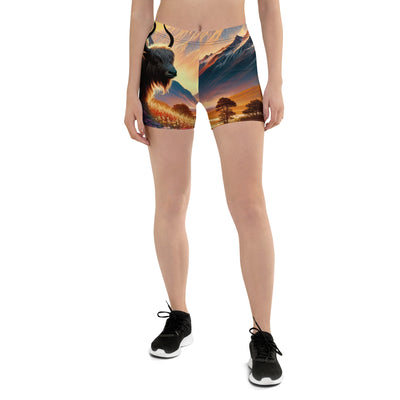 Magischer Alpenabend mit Hochlandkuh und goldener Sonnenkulisse - Shorts (All-Over Print) berge xxx yyy zzz 3XL