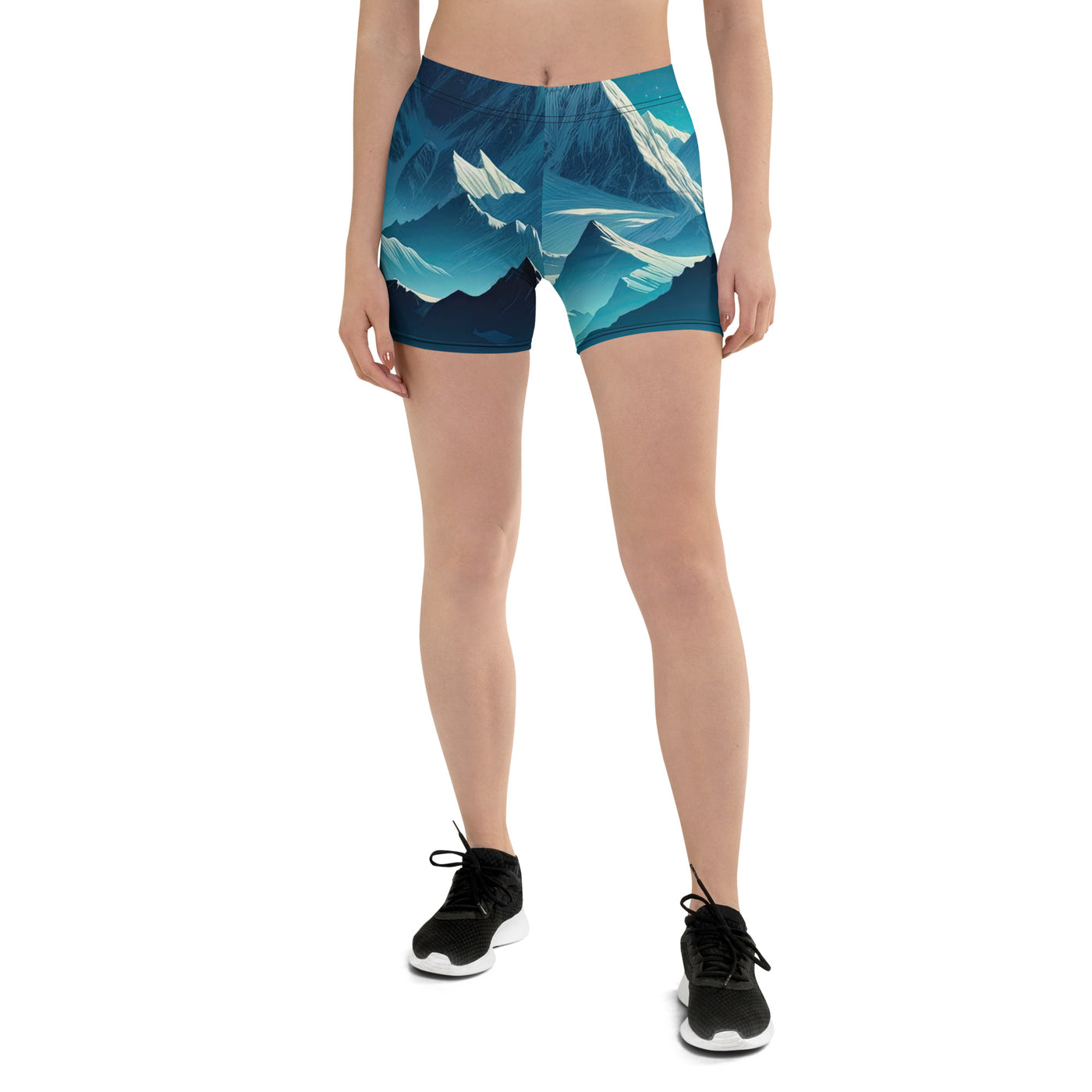 Sternenklare Nacht über den Alpen, Vollmondschein auf Schneegipfeln - Shorts (All-Over Print) berge xxx yyy zzz 3XL