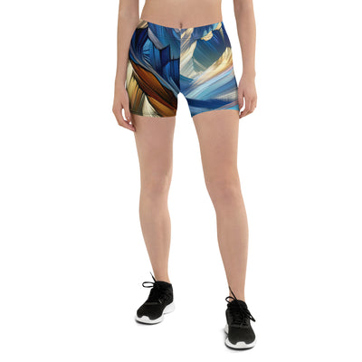 Alpen in abstrakter Expressionismus-Manier, wilde Pinselstriche - Shorts (All-Over Print) berge xxx yyy zzz 3XL