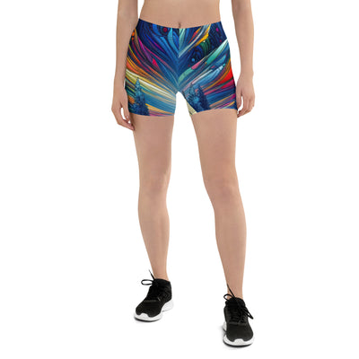 Surreale Alpen in abstrakten Farben, dynamische Formen der Landschaft - Shorts (All-Over Print) camping xxx yyy zzz 3XL