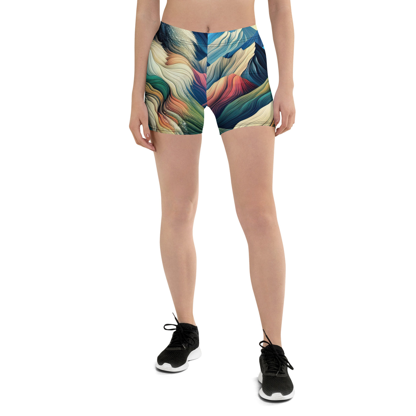 Traumhaftes Alpenpanorama mit Wolf in wechselnden Farben und Mustern (AN) - Shorts (All-Over Print) xxx yyy zzz 3XL