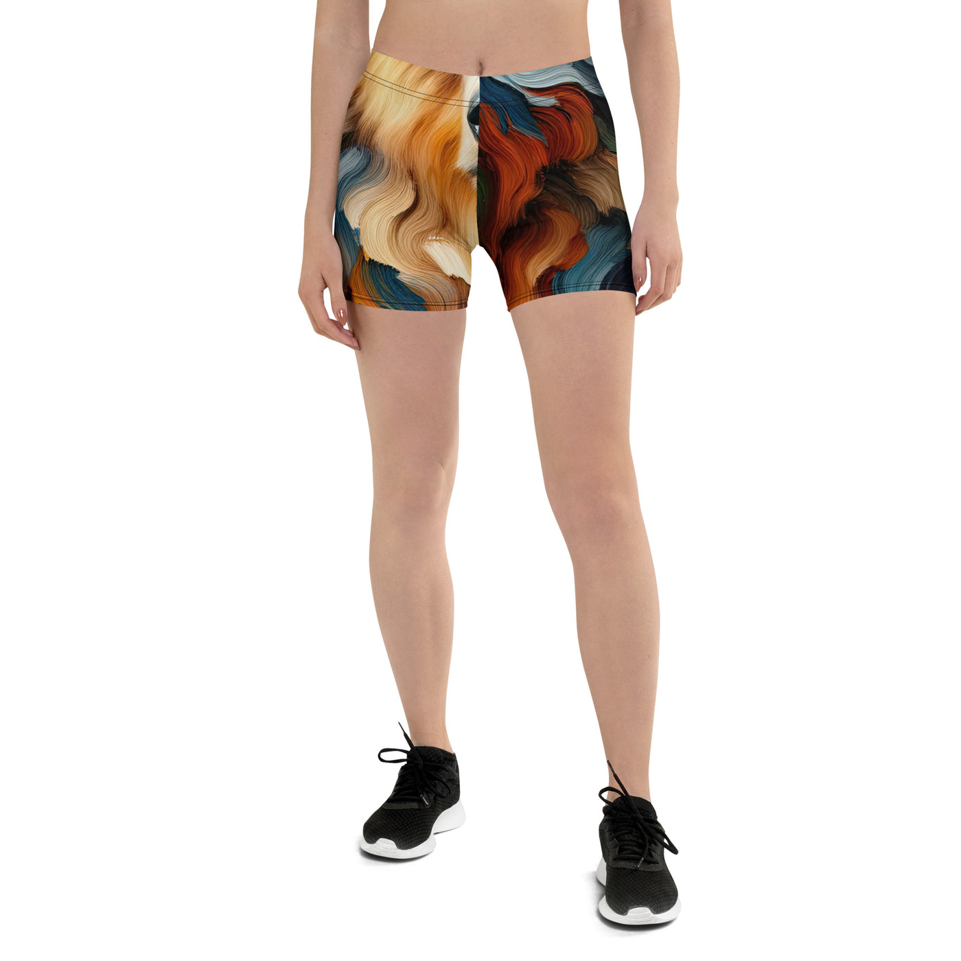 Ölgemälde mit Bär und abstrakter Alpeninterpretation, Verschmelzung von Natur und Kunst - Shorts (All-Over Print) camping xxx yyy zzz 3XL