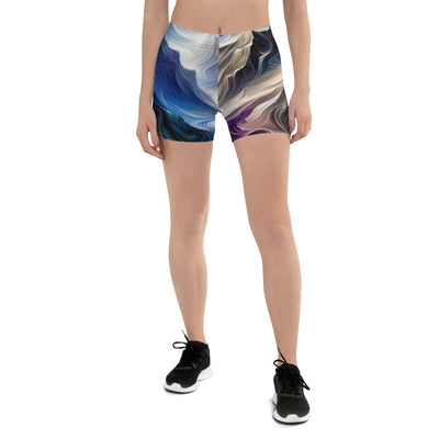 Ölgemälde der Alpen in abstraktem Expressionismus, wilde Naturdarstellung - Shorts (All-Over Print) berge xxx yyy zzz 3XL