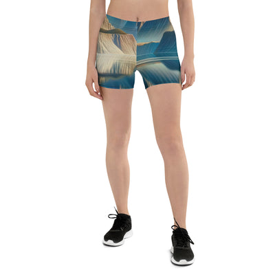 Ölgemälde eines unberührten Sees, der die Bergkette spiegelt - Shorts (All-Over Print) berge xxx yyy zzz 3XL