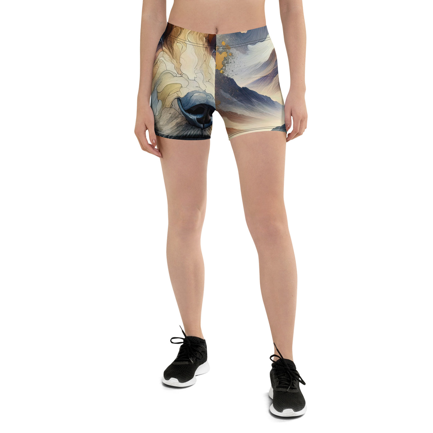 Abstrakte Bärendarstellung in Alpenfarbtupfern - Shorts (All-Over Print) camping xxx yyy zzz 3XL