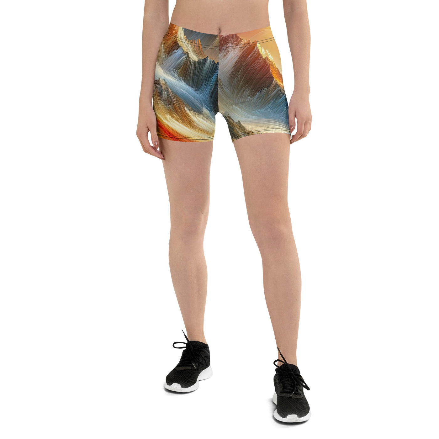 Lebendige abstrakte Alpendarstellung in populärem Kunststil - Shorts (All-Over Print) berge xxx yyy zzz 3XL